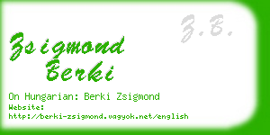 zsigmond berki business card